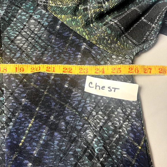 Catherines Womens 2X Blue Green Black Whimsigoth Sheer Trim Tunic Top Blouse - Picture 7 of 11